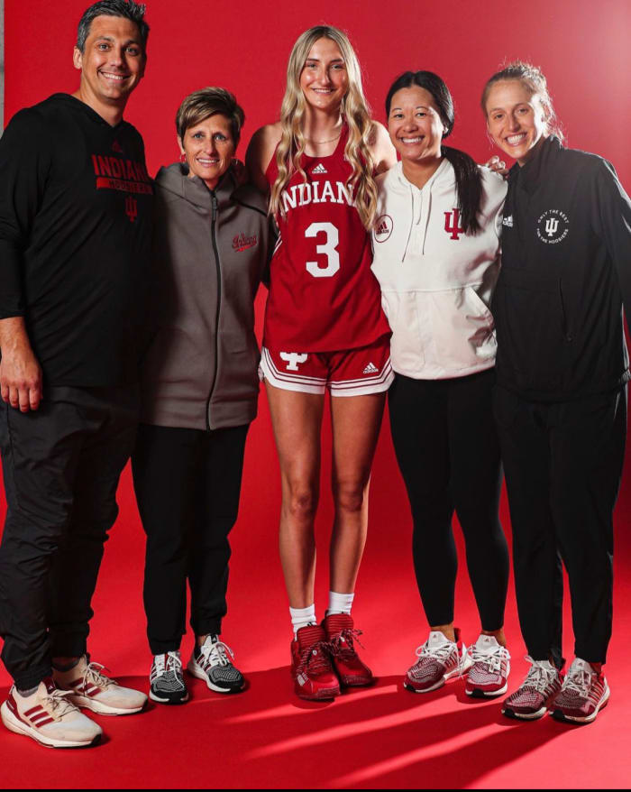 Maya Makalusky, Teri Moren and the Indiana women's basketball coaching staff that Maya will be playing for in just a few years.